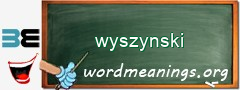 WordMeaning blackboard for wyszynski